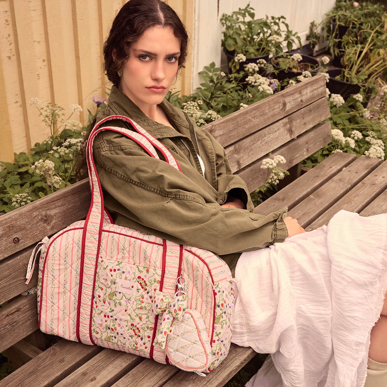 Suvi Quilted Veske Summer Stripes Peach - Image 2